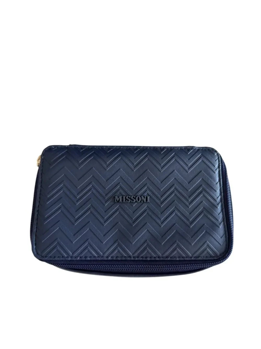 MISSONI Blue Patterned Makeup Travel Case